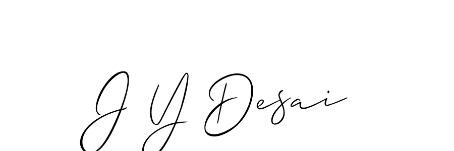 The best way (Allison_Script) to make a short signature is to pick only two or three words in your name. The name J Y Desai include a total of six letters. For converting this name. J Y Desai signature style 2 images and pictures png