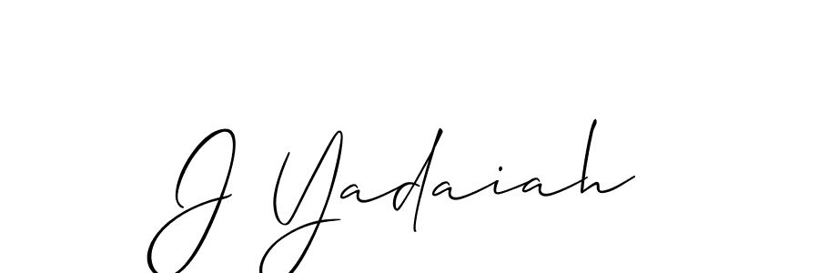 Use a signature maker to create a handwritten signature online. With this signature software, you can design (Allison_Script) your own signature for name J Yadaiah. J Yadaiah signature style 2 images and pictures png