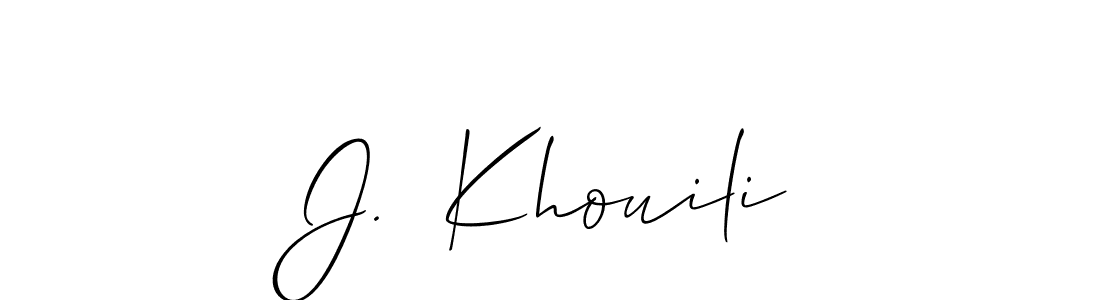 You should practise on your own different ways (Allison_Script) to write your name (J.  Khouili) in signature. don't let someone else do it for you. J.  Khouili signature style 2 images and pictures png