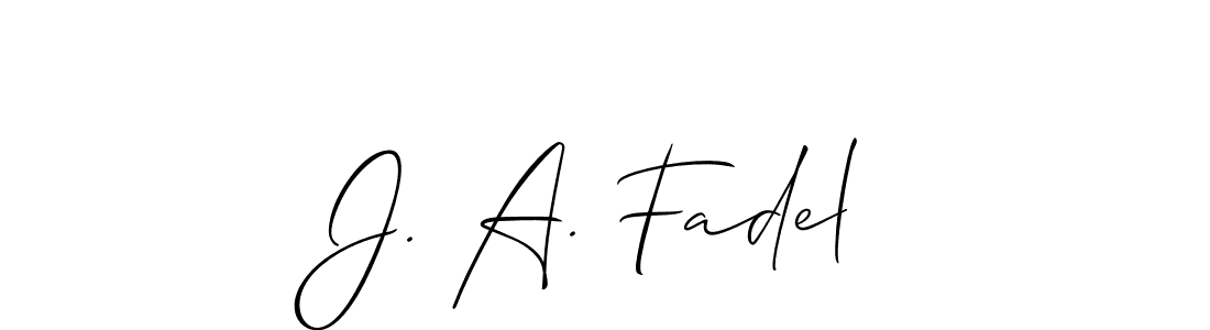 Also we have J. A. Fadel name is the best signature style. Create professional handwritten signature collection using Allison_Script autograph style. J. A. Fadel signature style 2 images and pictures png