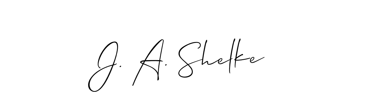 Also we have J. A. Shelke name is the best signature style. Create professional handwritten signature collection using Allison_Script autograph style. J. A. Shelke signature style 2 images and pictures png