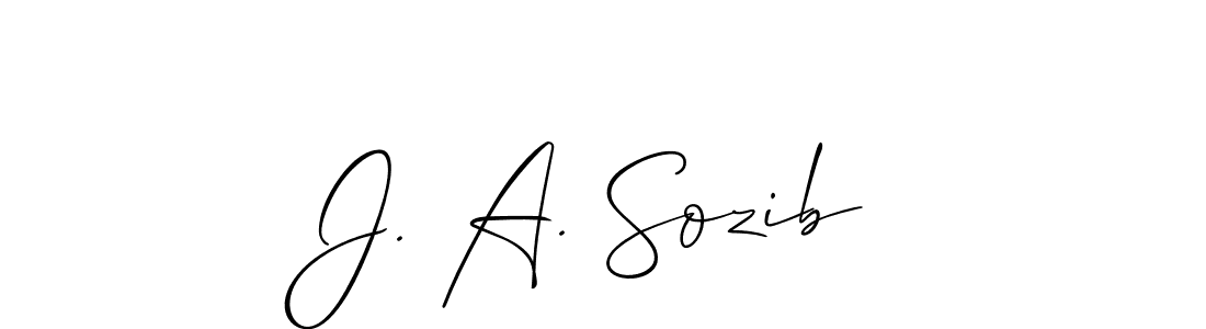 How to make J. A. Sozib signature? Allison_Script is a professional autograph style. Create handwritten signature for J. A. Sozib name. J. A. Sozib signature style 2 images and pictures png