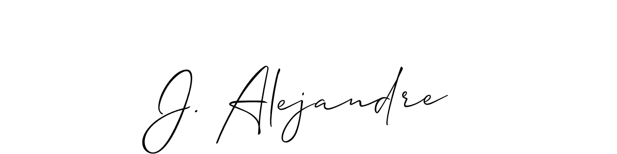 The best way (Allison_Script) to make a short signature is to pick only two or three words in your name. The name J. Alejandre include a total of six letters. For converting this name. J. Alejandre signature style 2 images and pictures png