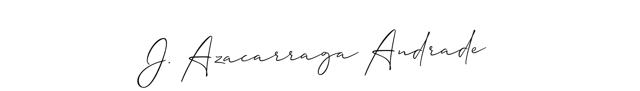 Make a beautiful signature design for name J. Azacarraga Andrade. With this signature (Allison_Script) style, you can create a handwritten signature for free. J. Azacarraga Andrade signature style 2 images and pictures png