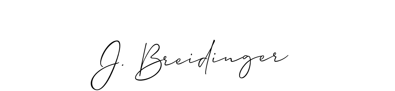 Use a signature maker to create a handwritten signature online. With this signature software, you can design (Allison_Script) your own signature for name J. Breidinger. J. Breidinger signature style 2 images and pictures png