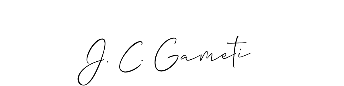 Also we have J. C. Gameti name is the best signature style. Create professional handwritten signature collection using Allison_Script autograph style. J. C. Gameti signature style 2 images and pictures png