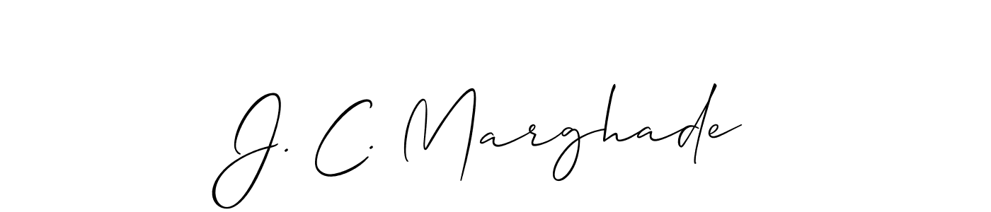 if you are searching for the best signature style for your name J. C. Marghade. so please give up your signature search. here we have designed multiple signature styles  using Allison_Script. J. C. Marghade signature style 2 images and pictures png