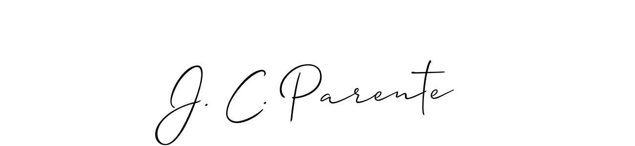 You should practise on your own different ways (Allison_Script) to write your name (J. C. Parente) in signature. don't let someone else do it for you. J. C. Parente signature style 2 images and pictures png