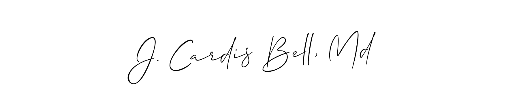 Also You can easily find your signature by using the search form. We will create J. Cardis Bell, Md name handwritten signature images for you free of cost using Allison_Script sign style. J. Cardis Bell, Md signature style 2 images and pictures png