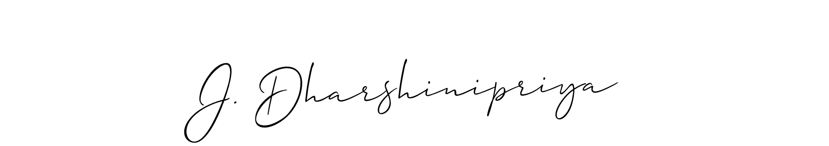 Also You can easily find your signature by using the search form. We will create J. Dharshinipriya name handwritten signature images for you free of cost using Allison_Script sign style. J. Dharshinipriya signature style 2 images and pictures png
