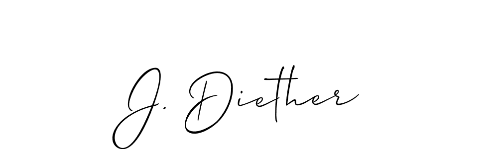 Also You can easily find your signature by using the search form. We will create J. Diether name handwritten signature images for you free of cost using Allison_Script sign style. J. Diether signature style 2 images and pictures png