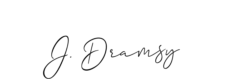 How to make J. Dramsy name signature. Use Allison_Script style for creating short signs online. This is the latest handwritten sign. J. Dramsy signature style 2 images and pictures png