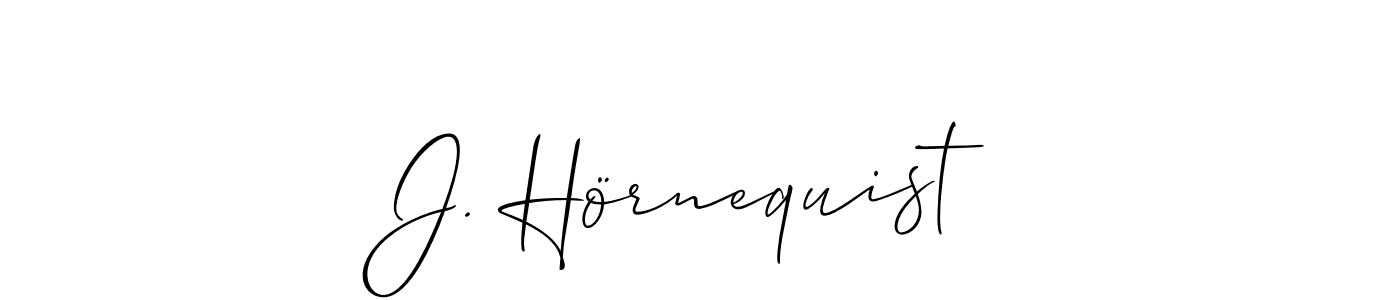 Make a beautiful signature design for name J. Hörnequist. With this signature (Allison_Script) style, you can create a handwritten signature for free. J. Hörnequist signature style 2 images and pictures png