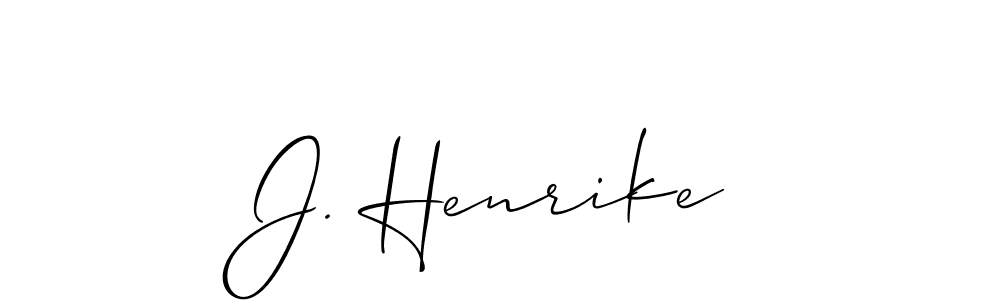 The best way (Allison_Script) to make a short signature is to pick only two or three words in your name. The name J. Henrike include a total of six letters. For converting this name. J. Henrike signature style 2 images and pictures png