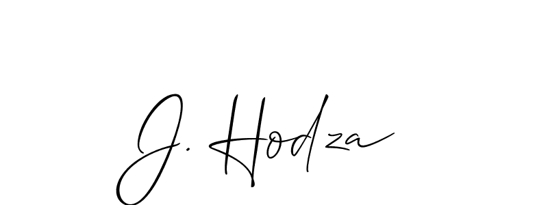 Use a signature maker to create a handwritten signature online. With this signature software, you can design (Allison_Script) your own signature for name J. Hodza. J. Hodza signature style 2 images and pictures png