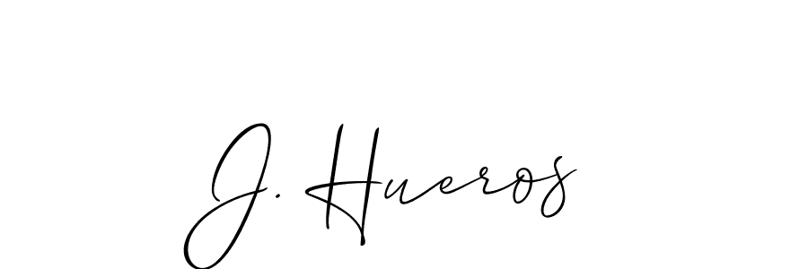 Also we have J. Hueros name is the best signature style. Create professional handwritten signature collection using Allison_Script autograph style. J. Hueros signature style 2 images and pictures png