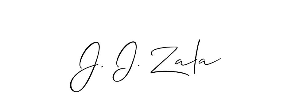 Also You can easily find your signature by using the search form. We will create J. I. Zala name handwritten signature images for you free of cost using Allison_Script sign style. J. I. Zala signature style 2 images and pictures png