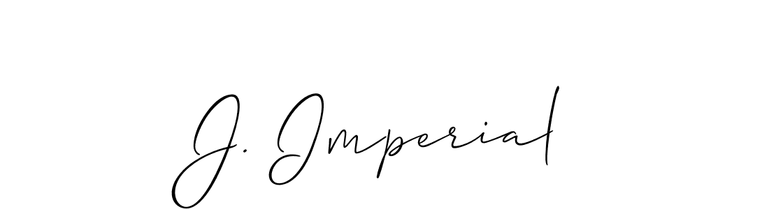 Make a beautiful signature design for name J. Imperial. With this signature (Allison_Script) style, you can create a handwritten signature for free. J. Imperial signature style 2 images and pictures png