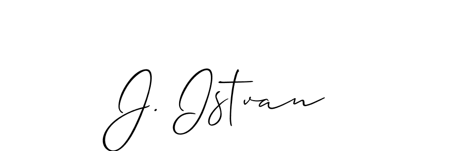 Also we have J. Istvan name is the best signature style. Create professional handwritten signature collection using Allison_Script autograph style. J. Istvan signature style 2 images and pictures png