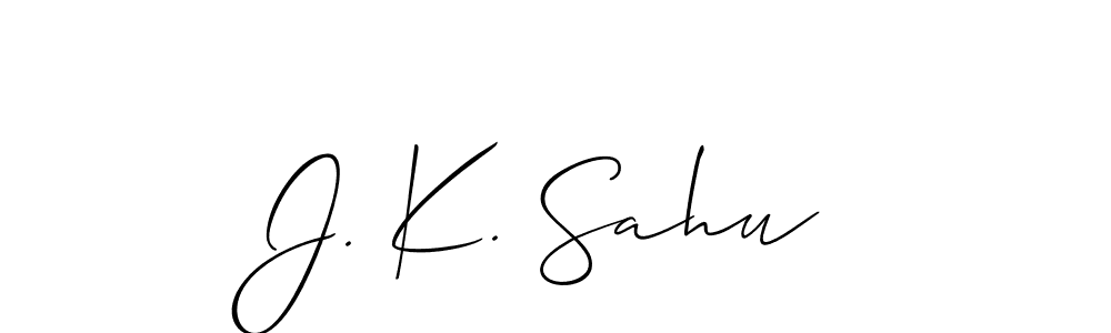 The best way (Allison_Script) to make a short signature is to pick only two or three words in your name. The name J. K. Sahu include a total of six letters. For converting this name. J. K. Sahu signature style 2 images and pictures png