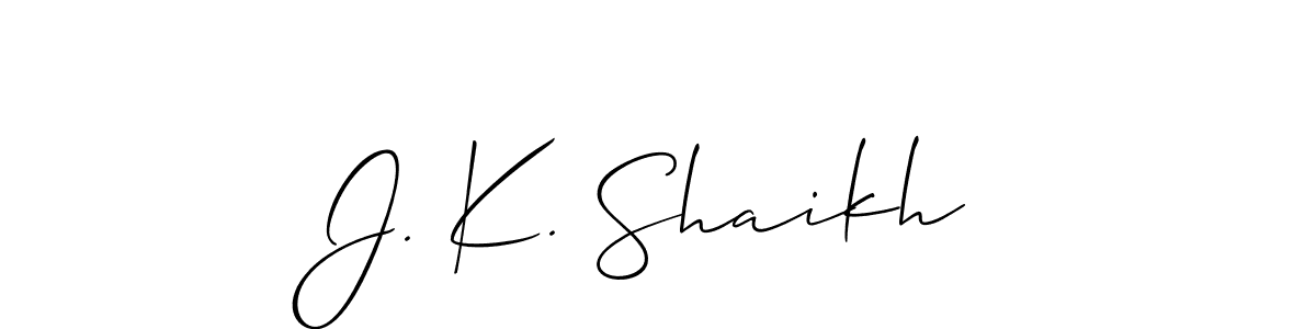 Make a beautiful signature design for name J. K. Shaikh. With this signature (Allison_Script) style, you can create a handwritten signature for free. J. K. Shaikh signature style 2 images and pictures png