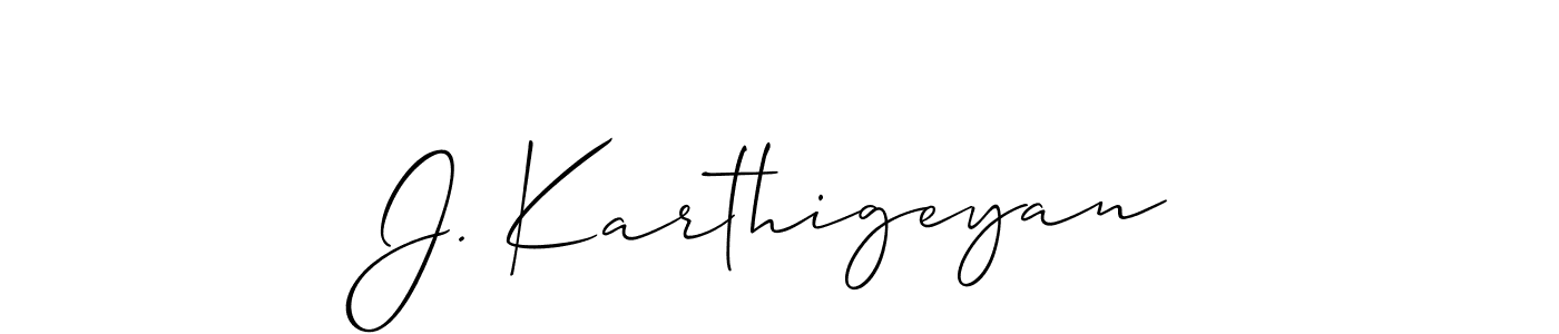 Also You can easily find your signature by using the search form. We will create J. Karthigeyan name handwritten signature images for you free of cost using Allison_Script sign style. J. Karthigeyan signature style 2 images and pictures png