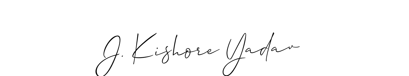 Create a beautiful signature design for name J. Kishore Yadav. With this signature (Allison_Script) fonts, you can make a handwritten signature for free. J. Kishore Yadav signature style 2 images and pictures png