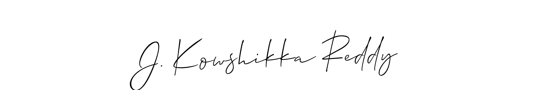 if you are searching for the best signature style for your name J. Kowshikka Reddy. so please give up your signature search. here we have designed multiple signature styles  using Allison_Script. J. Kowshikka Reddy signature style 2 images and pictures png