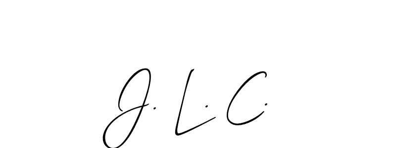 Also You can easily find your signature by using the search form. We will create J. L. C. name handwritten signature images for you free of cost using Allison_Script sign style. J. L. C. signature style 2 images and pictures png