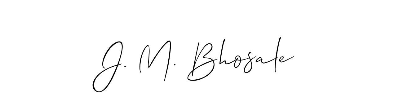 Design your own signature with our free online signature maker. With this signature software, you can create a handwritten (Allison_Script) signature for name J. M. Bhosale. J. M. Bhosale signature style 2 images and pictures png