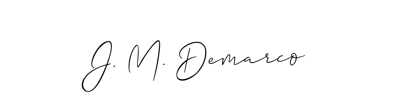 Allison_Script is a professional signature style that is perfect for those who want to add a touch of class to their signature. It is also a great choice for those who want to make their signature more unique. Get J. M. Demarco name to fancy signature for free. J. M. Demarco signature style 2 images and pictures png