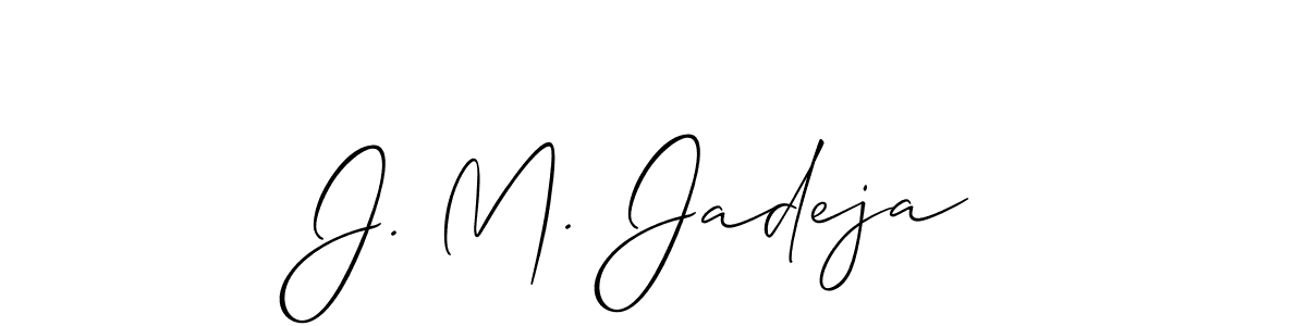 if you are searching for the best signature style for your name J. M. Jadeja. so please give up your signature search. here we have designed multiple signature styles  using Allison_Script. J. M. Jadeja signature style 2 images and pictures png