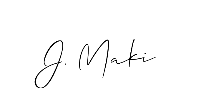 Also You can easily find your signature by using the search form. We will create J. Maki name handwritten signature images for you free of cost using Allison_Script sign style. J. Maki signature style 2 images and pictures png
