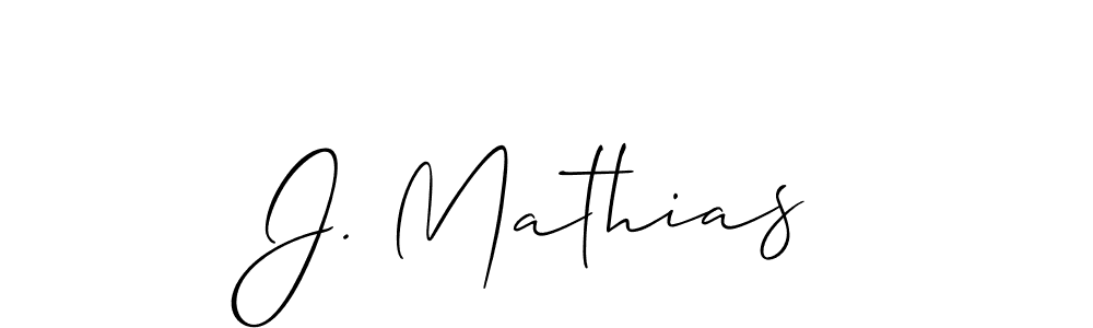 Make a beautiful signature design for name J. Mathias. With this signature (Allison_Script) style, you can create a handwritten signature for free. J. Mathias signature style 2 images and pictures png