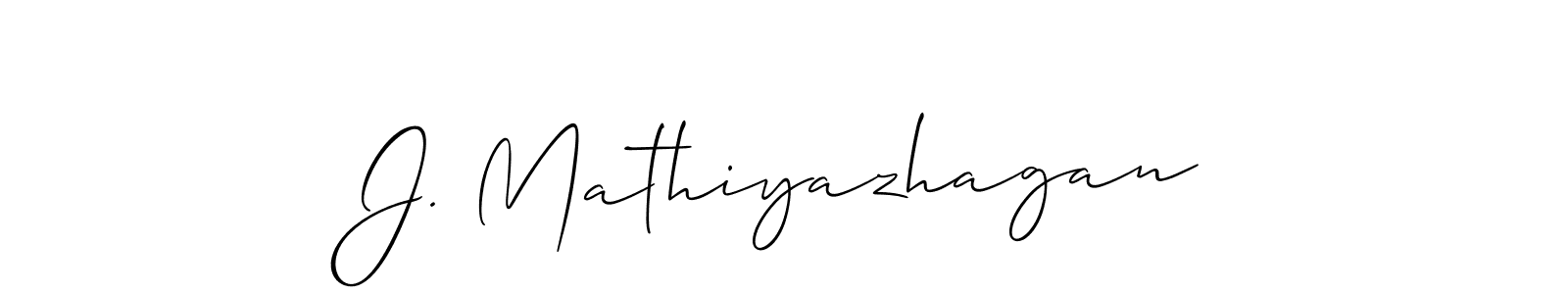 How to make J. Mathiyazhagan signature? Allison_Script is a professional autograph style. Create handwritten signature for J. Mathiyazhagan name. J. Mathiyazhagan signature style 2 images and pictures png