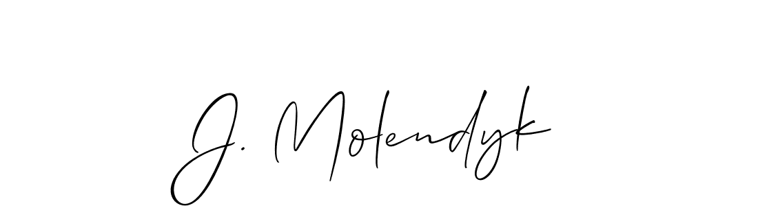 You should practise on your own different ways (Allison_Script) to write your name (J. Molendyk) in signature. don't let someone else do it for you. J. Molendyk signature style 2 images and pictures png