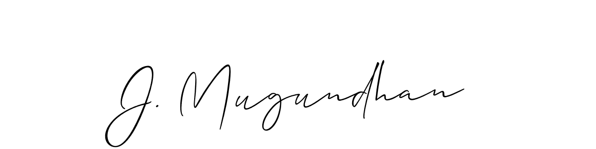 You should practise on your own different ways (Allison_Script) to write your name (J. Mugundhan) in signature. don't let someone else do it for you. J. Mugundhan signature style 2 images and pictures png