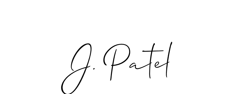 Design your own signature with our free online signature maker. With this signature software, you can create a handwritten (Allison_Script) signature for name J. Patel. J. Patel signature style 2 images and pictures png