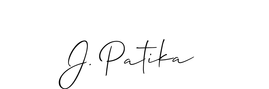 You should practise on your own different ways (Allison_Script) to write your name (J. Patika) in signature. don't let someone else do it for you. J. Patika signature style 2 images and pictures png