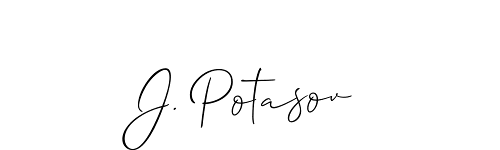 Use a signature maker to create a handwritten signature online. With this signature software, you can design (Allison_Script) your own signature for name J. Potasov. J. Potasov signature style 2 images and pictures png