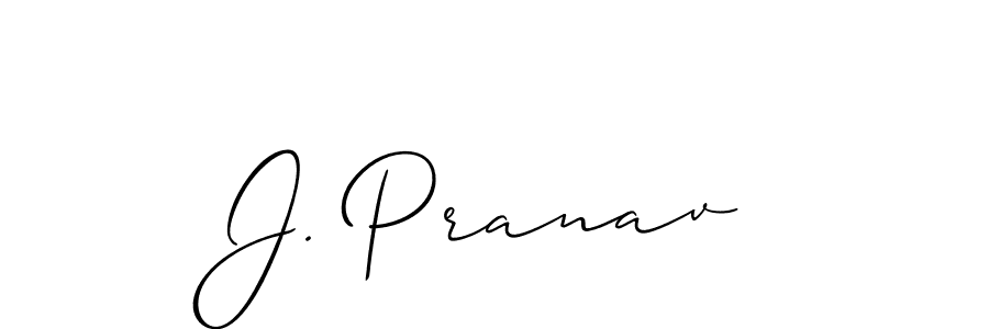 Use a signature maker to create a handwritten signature online. With this signature software, you can design (Allison_Script) your own signature for name J. Pranav. J. Pranav signature style 2 images and pictures png