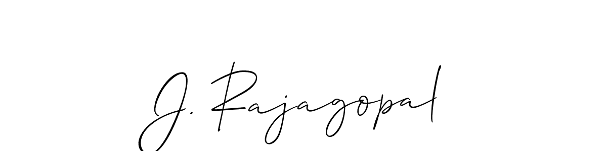 The best way (Allison_Script) to make a short signature is to pick only two or three words in your name. The name J. Rajagopal include a total of six letters. For converting this name. J. Rajagopal signature style 2 images and pictures png