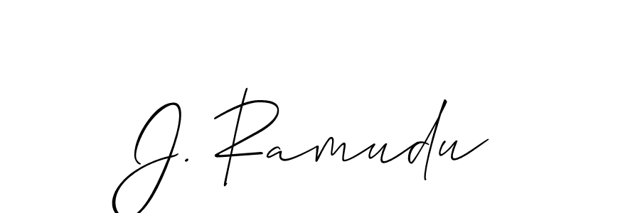 Make a beautiful signature design for name J. Ramudu. With this signature (Allison_Script) style, you can create a handwritten signature for free. J. Ramudu signature style 2 images and pictures png