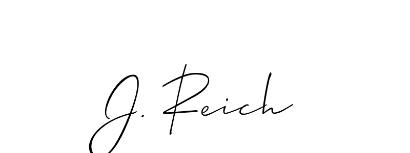 Check out images of Autograph of J. Reich name. Actor J. Reich Signature Style. Allison_Script is a professional sign style online. J. Reich signature style 2 images and pictures png