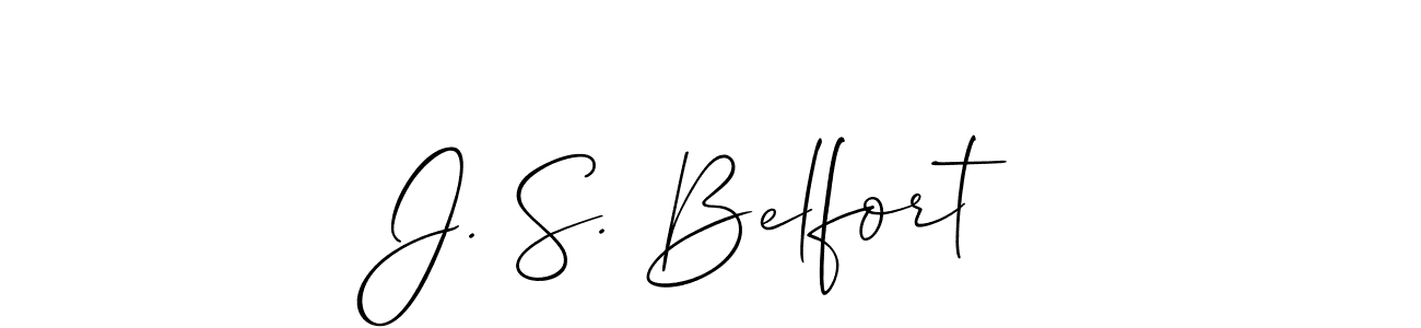 It looks lik you need a new signature style for name J. S. Belfort. Design unique handwritten (Allison_Script) signature with our free signature maker in just a few clicks. J. S. Belfort signature style 2 images and pictures png