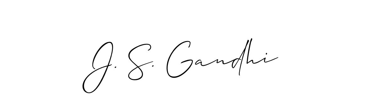 Make a short J. S. Gandhi signature style. Manage your documents anywhere anytime using Allison_Script. Create and add eSignatures, submit forms, share and send files easily. J. S. Gandhi signature style 2 images and pictures png