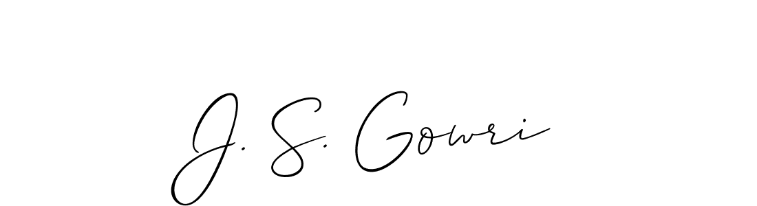 J. S. Gowri stylish signature style. Best Handwritten Sign (Allison_Script) for my name. Handwritten Signature Collection Ideas for my name J. S. Gowri. J. S. Gowri signature style 2 images and pictures png