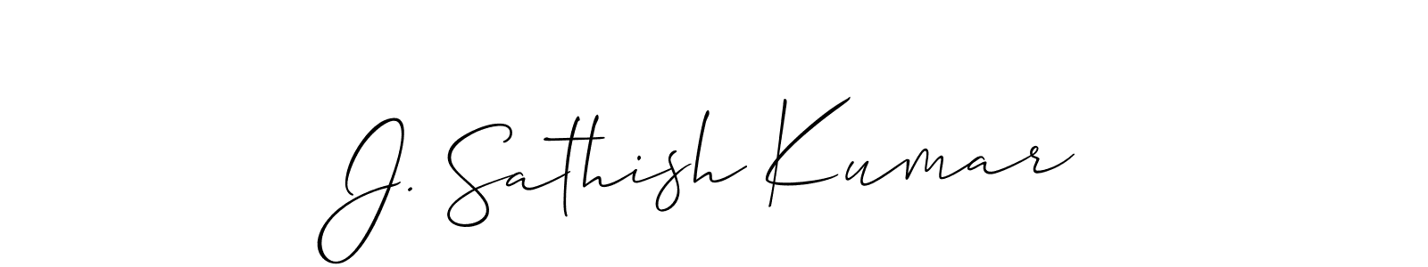 How to make J. Sathish Kumar name signature. Use Allison_Script style for creating short signs online. This is the latest handwritten sign. J. Sathish Kumar signature style 2 images and pictures png