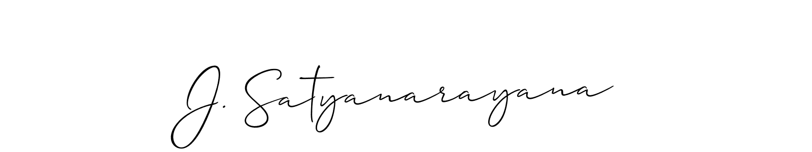 if you are searching for the best signature style for your name J. Satyanarayana. so please give up your signature search. here we have designed multiple signature styles  using Allison_Script. J. Satyanarayana signature style 2 images and pictures png