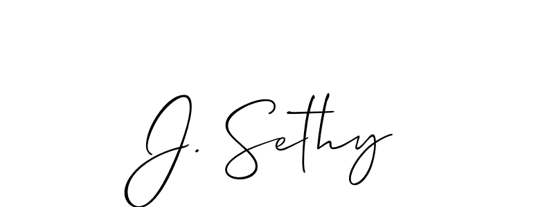 Also You can easily find your signature by using the search form. We will create J. Sethy name handwritten signature images for you free of cost using Allison_Script sign style. J. Sethy signature style 2 images and pictures png